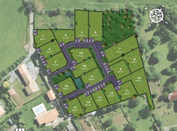 Plan de composition du lotissement Le Domaine des 3 épis à Mougon