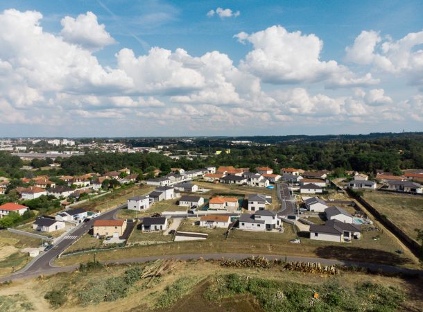 Vue aérienne d'ensemble du lotissement Terre de Vignes