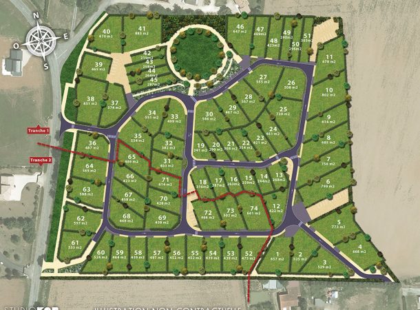 Plan de composition du lotissement Le Fief des Deux Mazais à Vouneuil Sous Biard