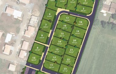 Plan de composition du lotissement Les Champs de Grelet 2 avec terrains à bâtir à La Crèche