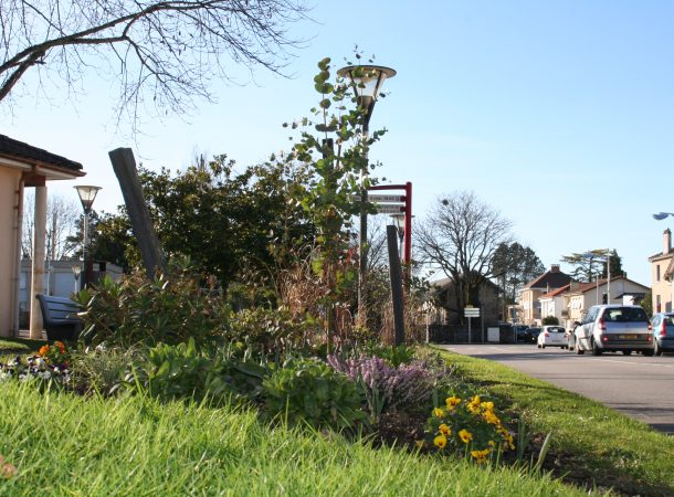 Aménagement fleuri en bord de route à Couzeix