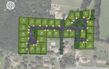 Plan de composition d'un lotissement de 30 terrains